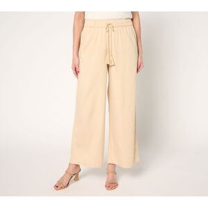 Studio Park Women's Pants Sz M x Terri Conn Lyocell Ankle Birch Tan A692147